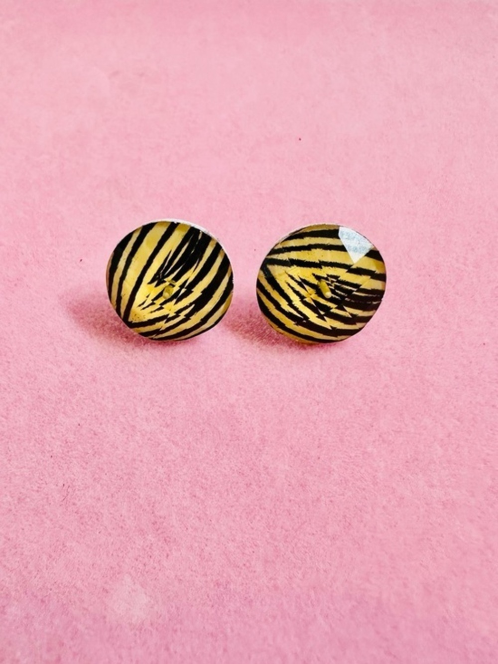 Zebra Print Stud Earrings